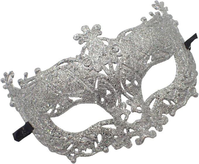 Jumada's - Venetiaans masker - Maskerade - Oogmasker - Gemaskerd bal - Glitter - Zilver