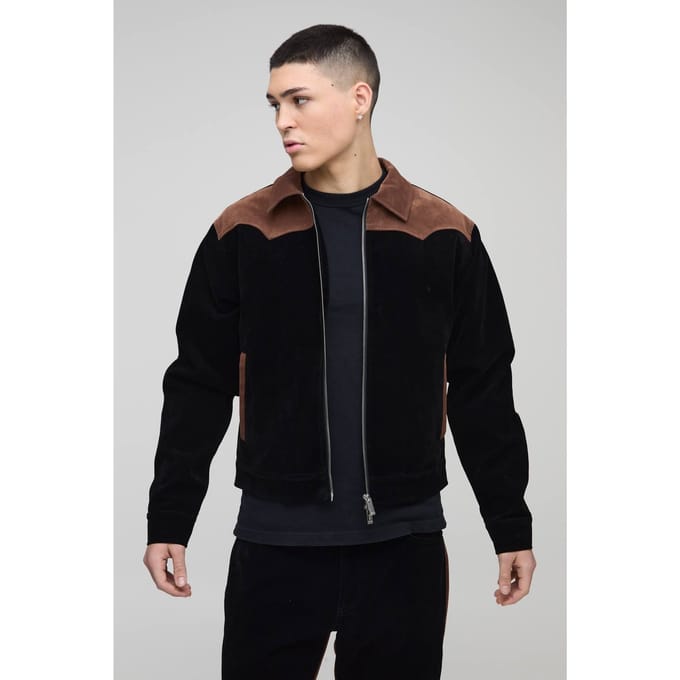 Regular Western Coated Denim Harrington | Black | Size Medium