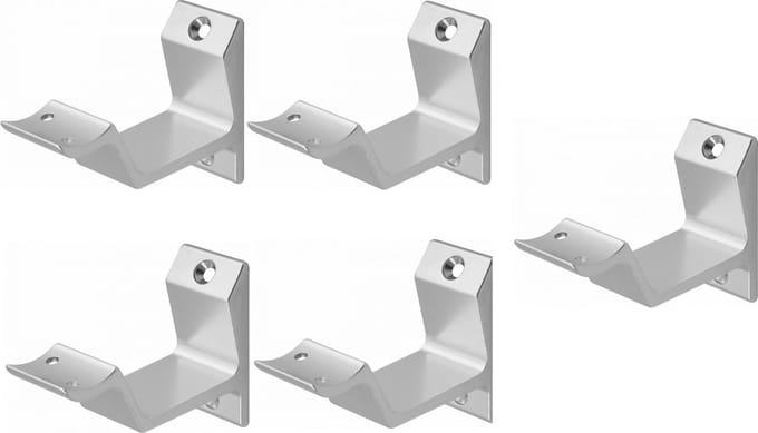 Hermeta leuninghouder 3542-01 - Aluminium - Opschroef - Hol zadel - Naturel - 5 stuks