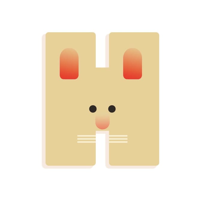 DJECO houten letter designed animal H