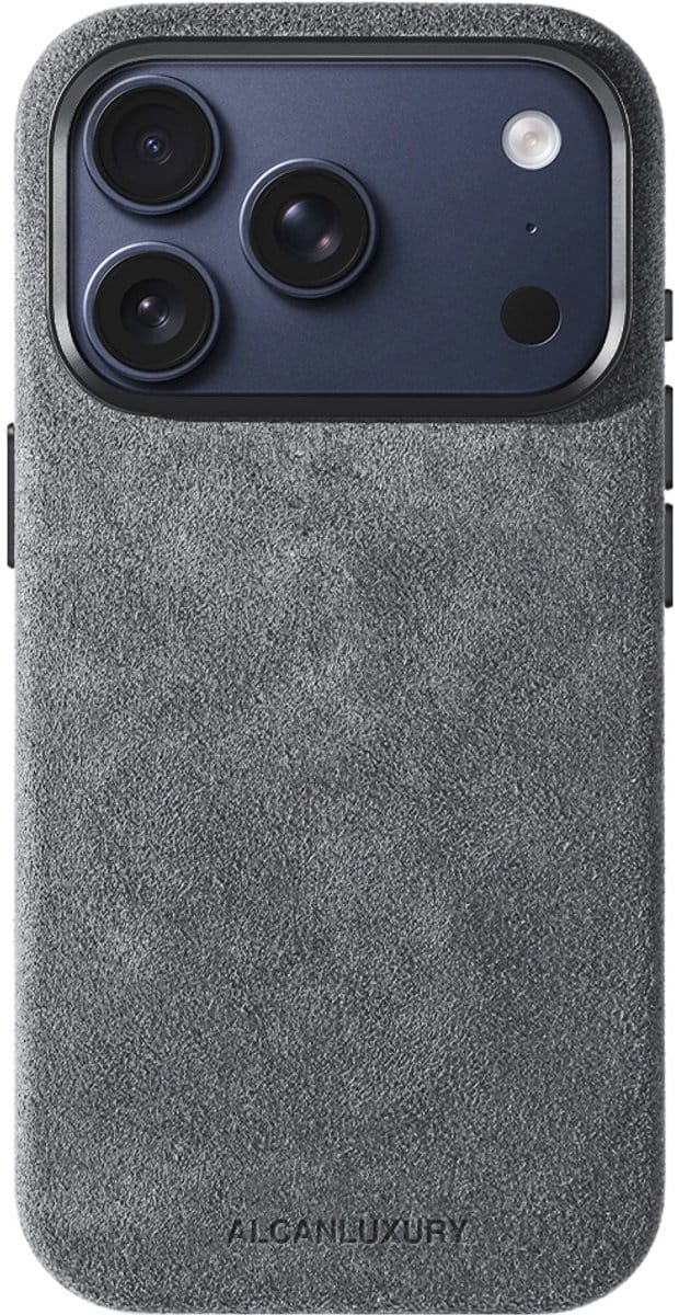 Alcanluxury Alcantara telefoonhoesje geschikt voor Apple iPhone 17 Pro Max - Nardo Grey
