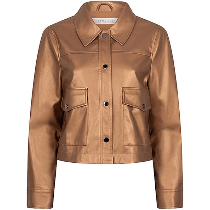 EsQualo Jacket Short Vegan Leather Brandy Größe: 36 | Lederjacken Outlet | Damen