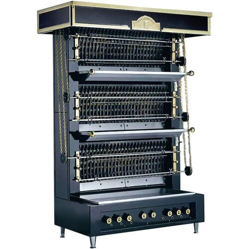 UBERT Vlammenwand grill - 20kW - met 4 spiesen voor maximaal 20 kippen