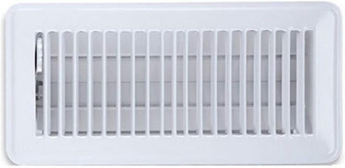 Vloerregister - Vloerrooster Ventilatie - Ventilatie Regelen - Verstelbare Demper - 4 x 10 Inch - Wit