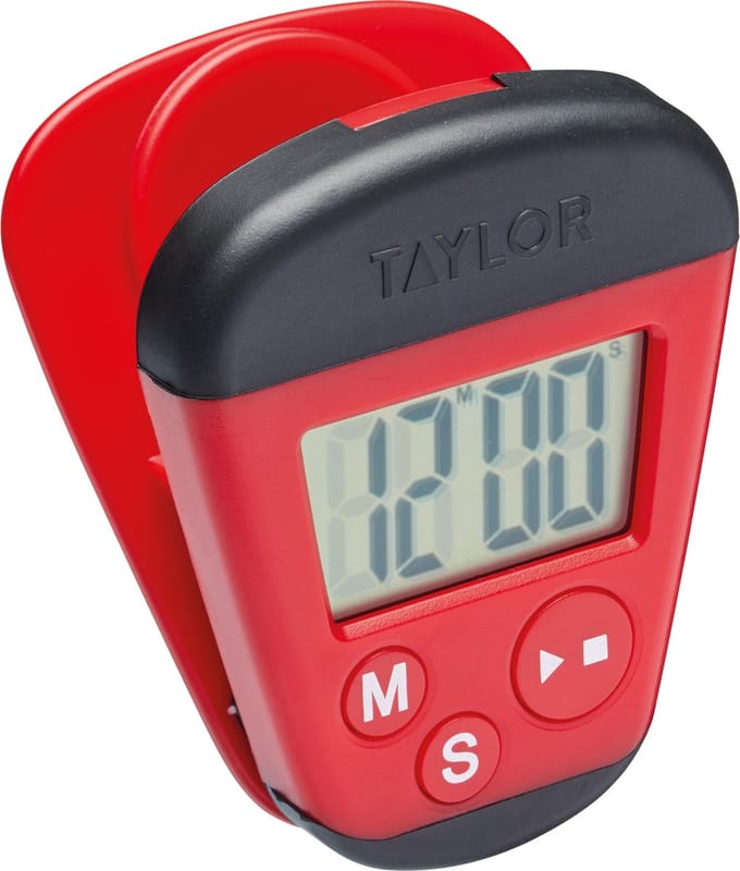 KitchenCraft Taylor Digitale Kookwekker - 4 x 5,5 x 7 cm Plastic - Zwart En Rood
