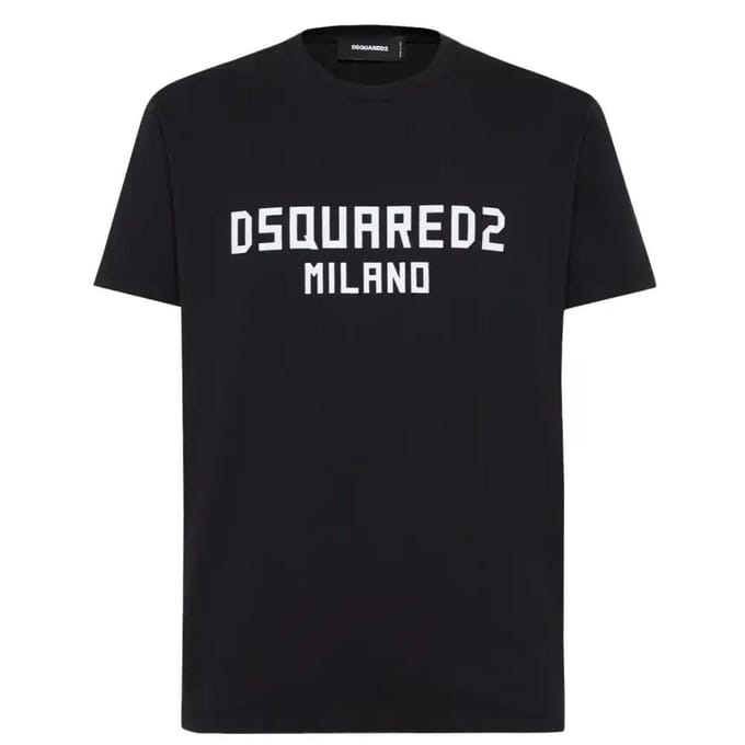 DSquared2 Heren Milano Katoen T-Shirt (Zwart)