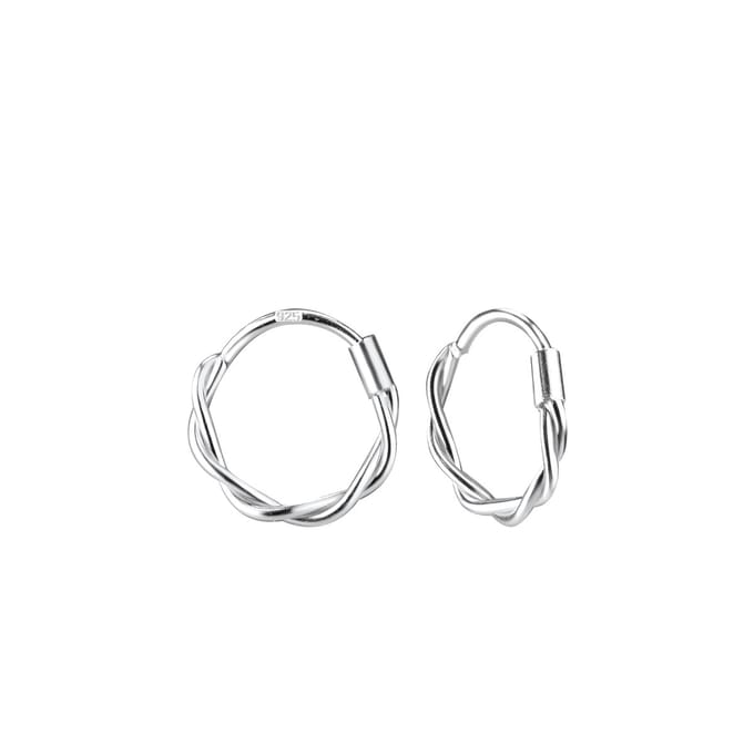 Joy|S - Zilveren oorringen 11 mm - twisted