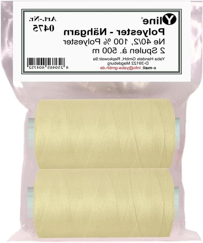 Naaigaren Polyester - Garen Spoelen - Naaimachine Gebruik - Scheurvast Duurzaam - 1000 Meter - Natuurlijk Beige