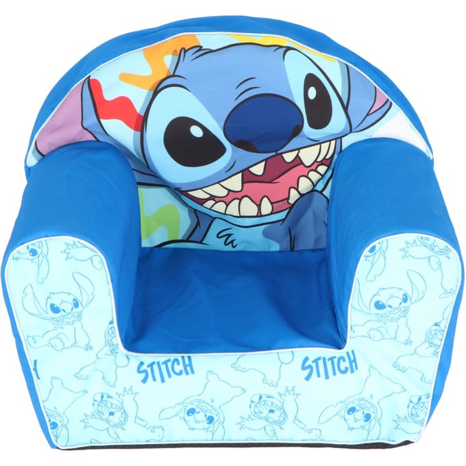 Kinderfauteuil Lillo & Stitch - 32x52x42 cm - Blauw/schuimrubber