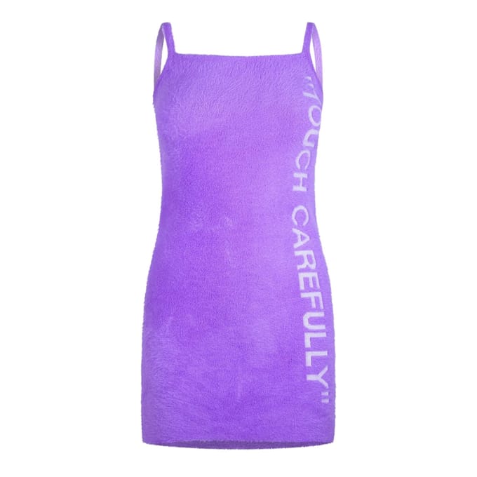 Off White Damesjurkje met zachte, pluizige textuur (Violet/Wit)