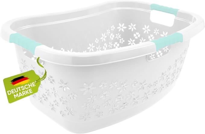 Ergonomische wasmand met zachte handvatten 50 liter