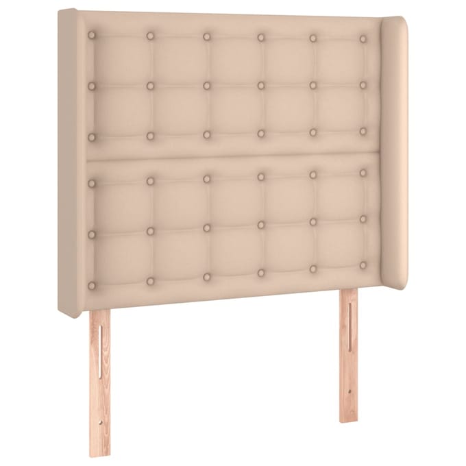 vidaXL - Hoofdbord - LED - 103x16x118/128 - cm - kunstleer - cappuccinokleurig