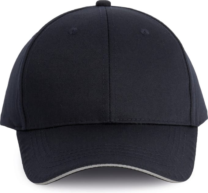 WK. Designed To Work Contrasterende sandwichpet 6 panelen Oeko-Tex WKP145 - Navy / Silver - One size