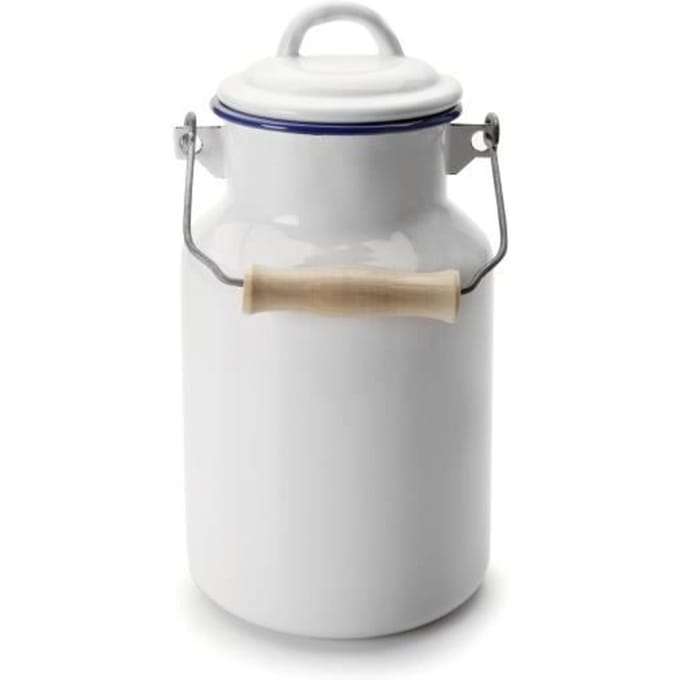 MELKBUS EMAILLE WIT EN BLAUW 2 L