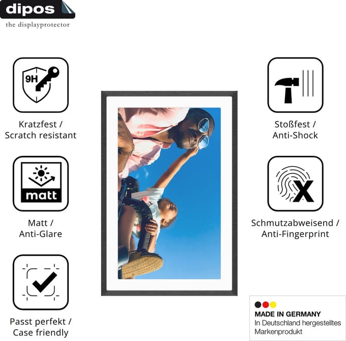 dipos – 2x Matte Pantserfolie geschikt voor pexar 11 Zoll Digitaler Bilderrahmen | 9H Screenprotector
