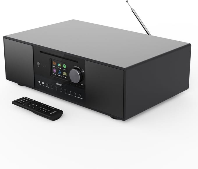 Majority Quadriga - Internetradio - DAB/DAB+ - CD-speler - Bluetooth - Wekker - 120W - Zwart