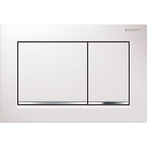Geberit Omega20 bedieningsplaat - 2-toets spoeling - vierkant - dualflush - wit glans chroom