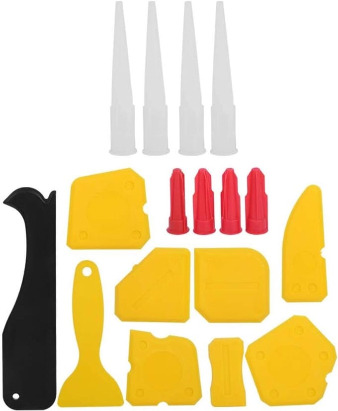Kitgereedschap Set - Voegspatels - Kitranden Afwerken - 17 Delig - Diverse Maten - Multicolor