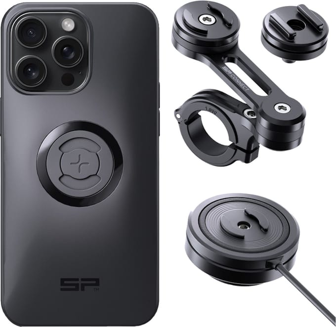 SP Connect Bundle SPC+ iPhone 15 Pro Max Moto Mount Pro Charging Anti Vibration
