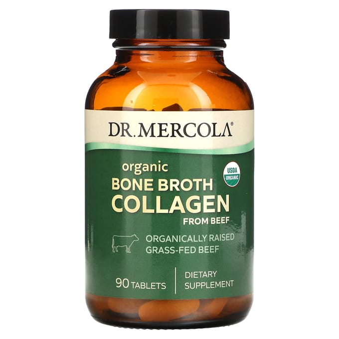 Dr. Mercola, Biologisch Runderbotbouillon Collageen, 90 Tabletten