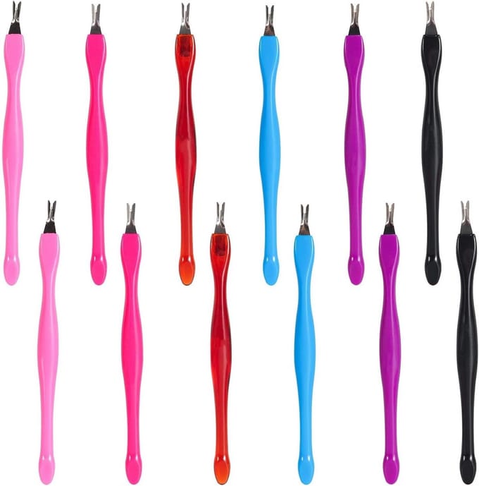 Nail Cuticle Remover Trimmer Pusher - 12 Stuks Manicure Tools in 6 Kleuren