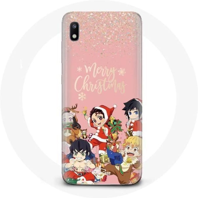 Coque pour Samsung Galaxy A10 Demon slayer merry christmas affiche Anime Manga