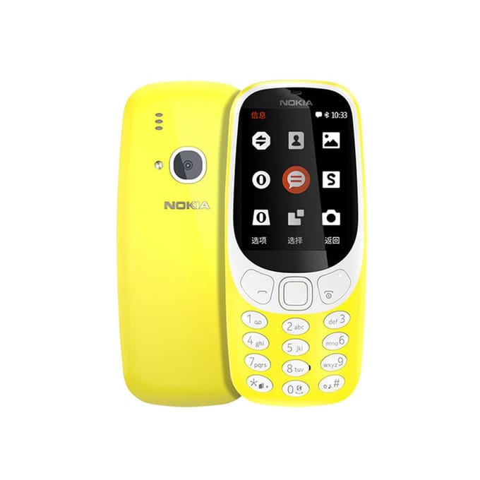 Gereviseerde Nokia Origineel Ontgrendelde Nokia 3310(2017) Dual SIM 2G mobiele telefoon No charger geel