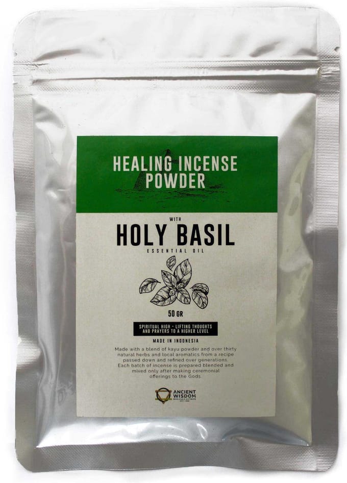 Helende Wierookpoeder - Heilige Basilicum - 50 Gram - Wierook Poeder