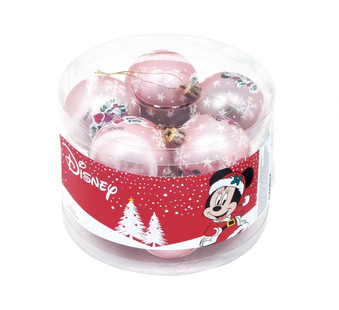 Kerstbal Minnie Mouse Lucky 10 Stuks Roze Plastic (Ø 6 cm)