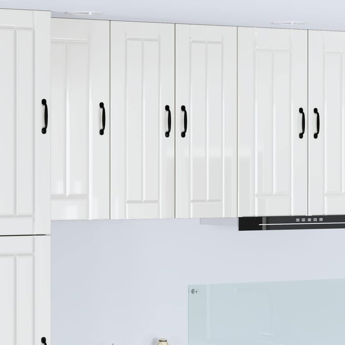 vidaXL Wandkast LUCCA 2 pcs Hoogglans Wit 30 x 31 x 80 cm Bewerkt hout