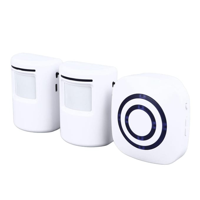 Bewegingssensor Deurbel Trigger Alarm Draadloze Opritwaarschuwing Entree Welkom Deurbel voor Winkels white