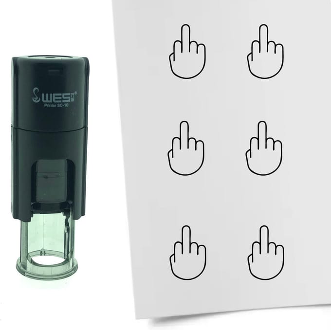 CombiCraft Stempel Middelvinger 10mm rond - zwarte inkt