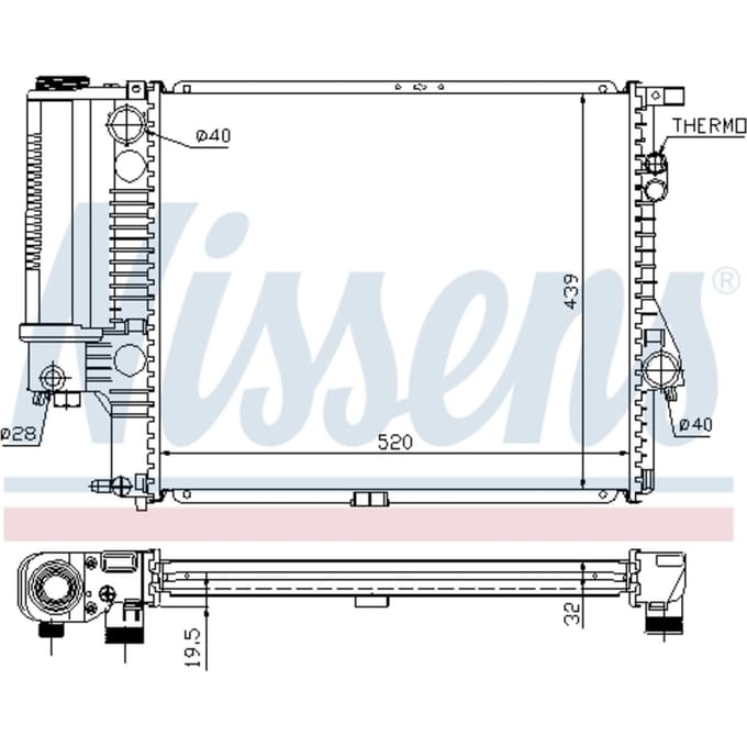 Radiator, motorkoeling NISSENS 60607