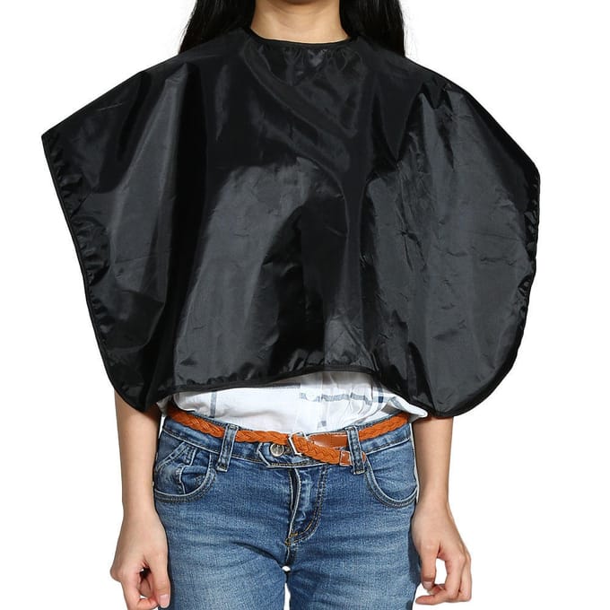 Tablier de coiffure pour coupe de cheveux, Cape résistante à l'eau black