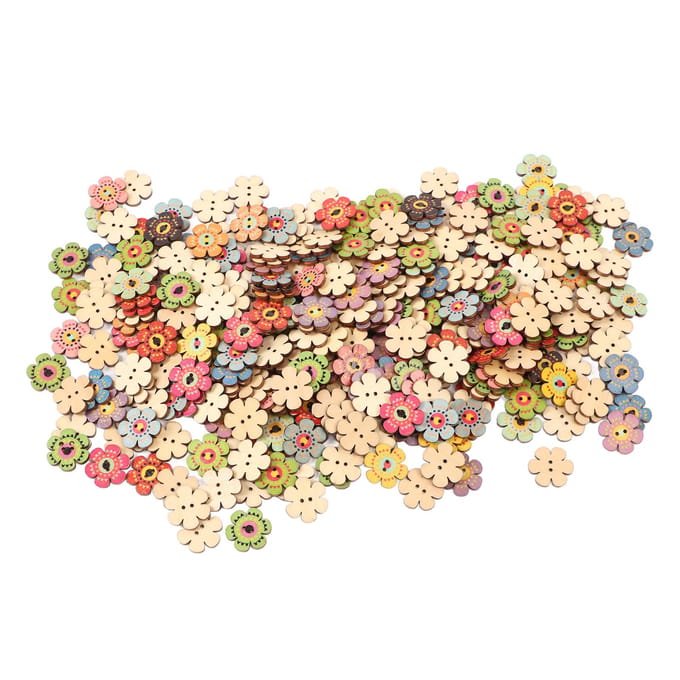 Bloemknoppen Retro Rijke Stijlen Levendige Kleuren Duurzaam Hout Brede Toepassing Knutselknoppen voor 300Pcs(20mm)