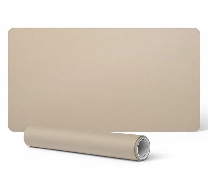 Antislip bureauonderlegger met print, beige, 90x45 cm
