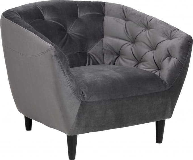 Fauteuil Thyrza - fluweel - donkergrijs