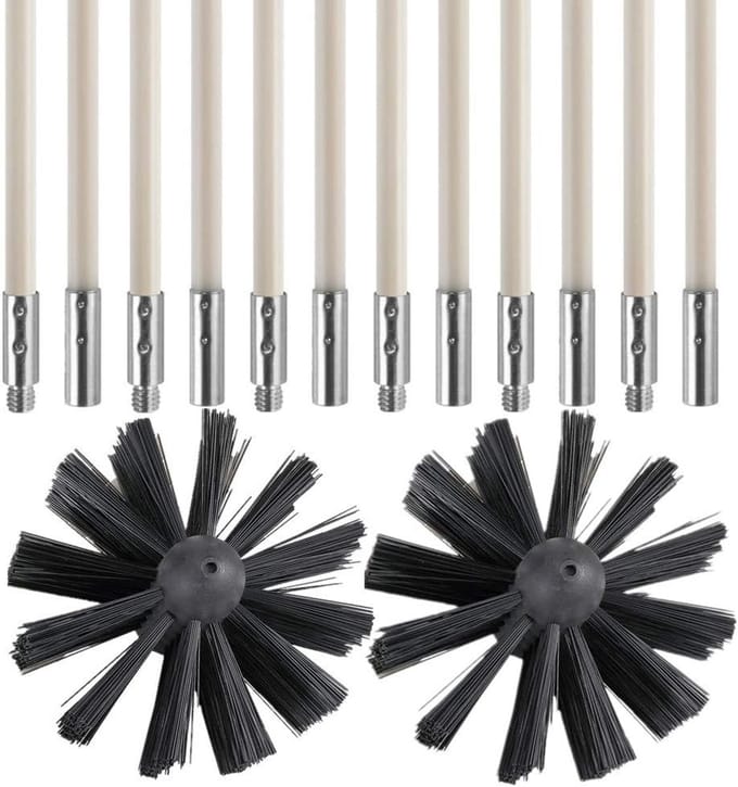 Droger Vent Borstel - Pluisverwijderaar Kit - Droger Reiniging - Flexibele Staven - 36 Voeten Lengte
