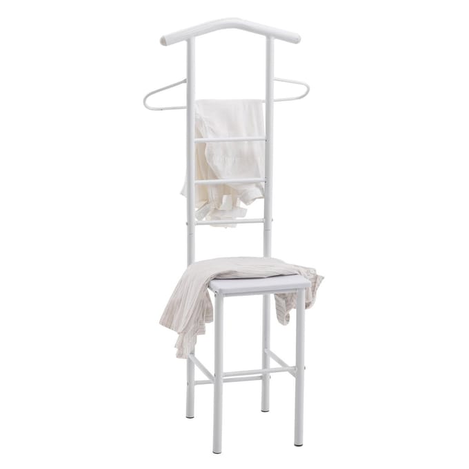 Kledingrek JIVO in wit/wit met metalen frame