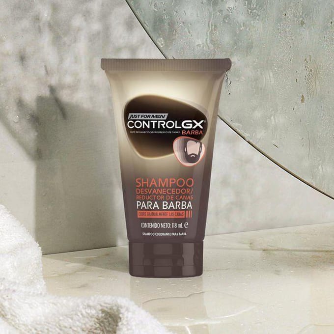 Shampoo - droogshampoo Just for men - 1353-83005 - CONTROL GX grijshaarverminderende shampoo voor baard 118 ml