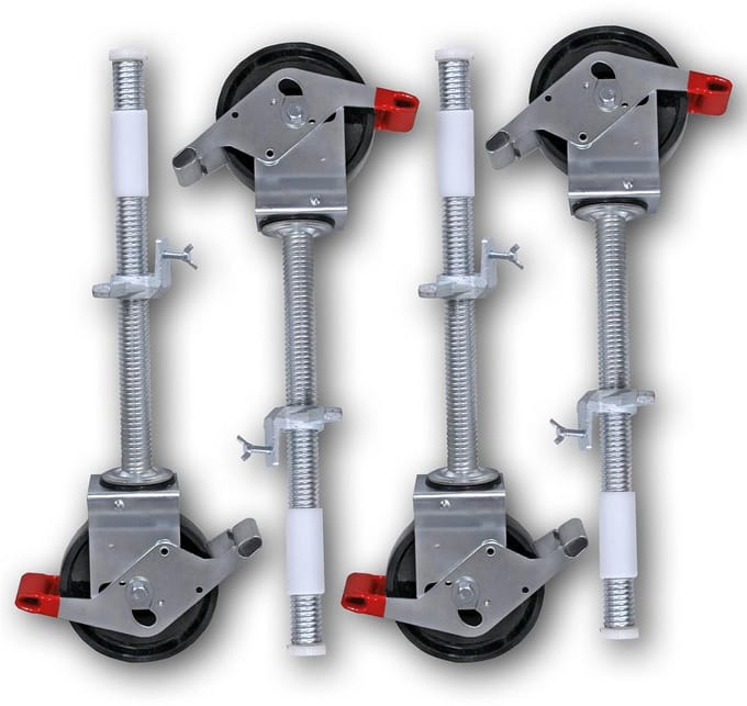 Heavy Duty Steigerwielen met Massief Rubberen Banden - Universeel Geschikt