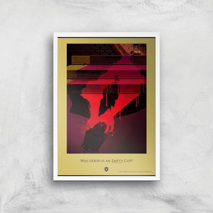 Game of Thrones Empty Cup Giclee Art Print - A4 - White Frame