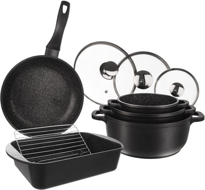Kookpannenset Graniet GRANDE 9 delig - Kookpottenset - Pannenset