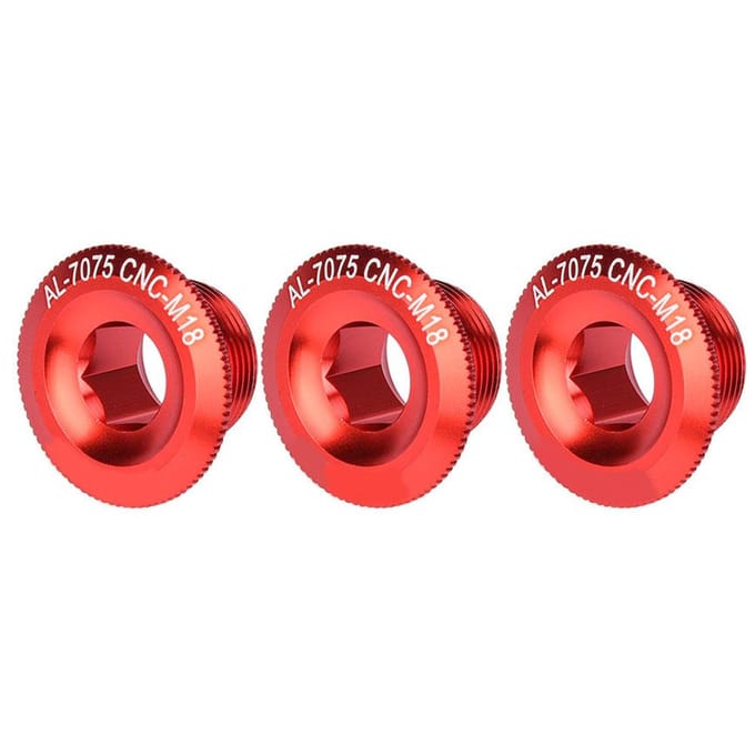 3 Stuks 18mm Aluminiumlegering Fietsas As Schroef Moer Accessoire Fiets Crankdeksel red