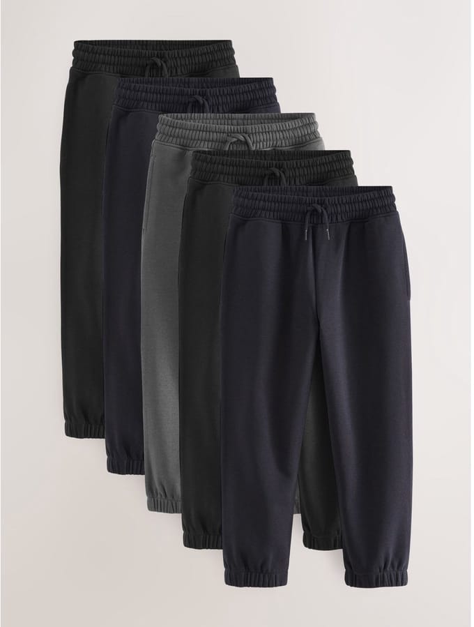 Next - Jongens - Basic joggingbroeken, set van 5 - Zwart