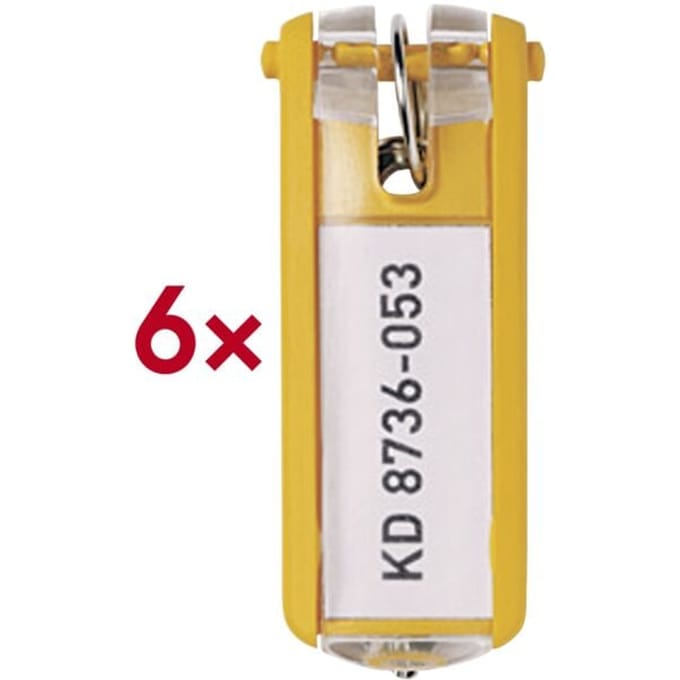 DURABLE sleutelclips - kunststof - 6 stuks Geel