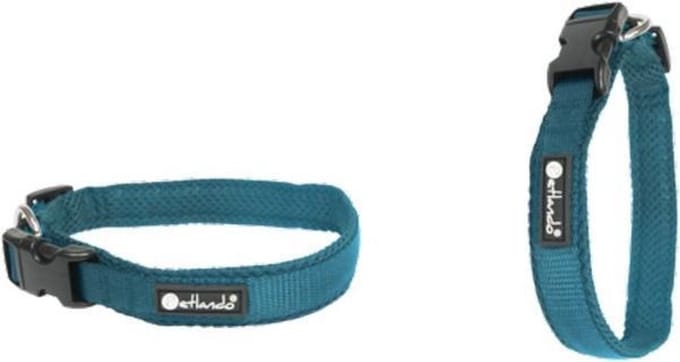 Petlando Hondenhalsband Mesh Petrol - Klikhalsband - M 45-50x3.5 Cm