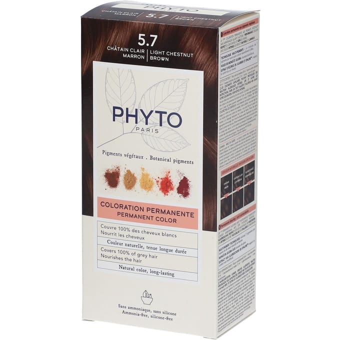 Phytocolor Permanente Haarkleuring 5.7 Chatain Clair Marron Intense En Natuurlijke Kleur