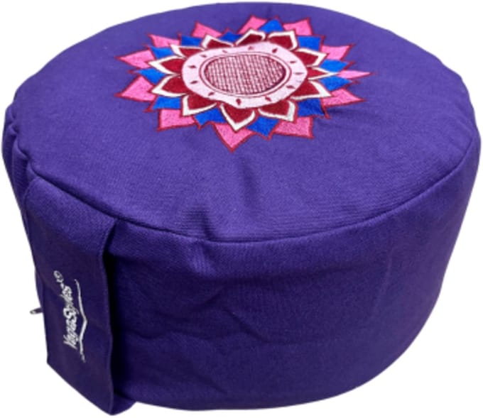 Design Meditatiekussen rond - Paars met Lotus
