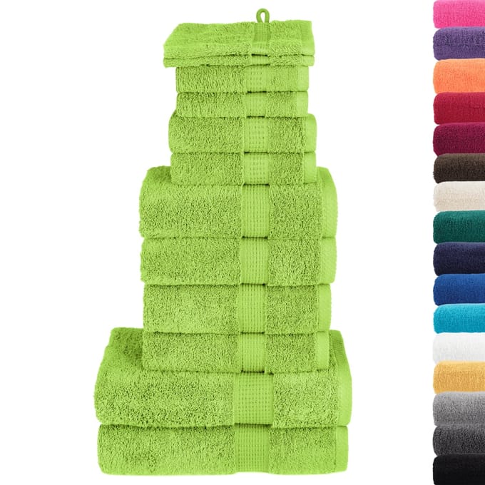 vidaXL - 12-delige - Handdoekenset - SOLUND - 600 - g/m² - groen